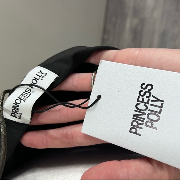 NWT Princess Polly Zeera Metallic Cowl Neck Minidress - Size 8 - Picture 3 of 12